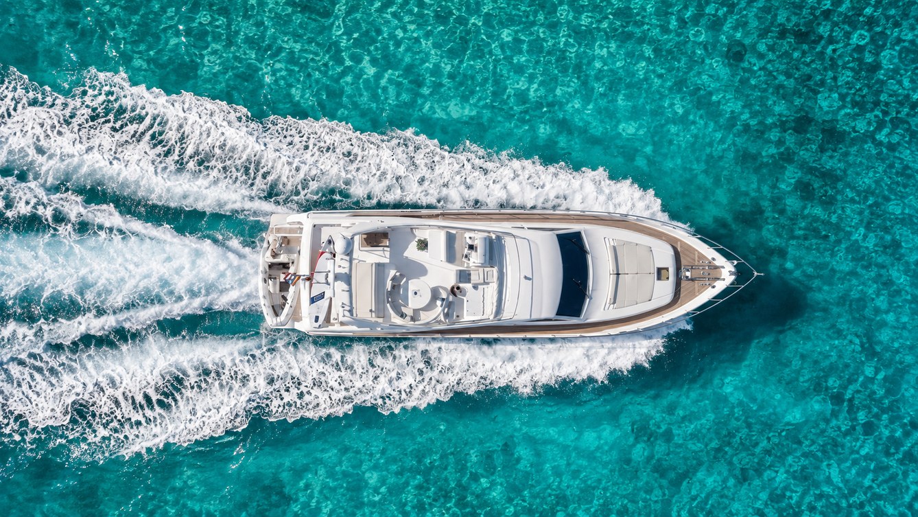 Yacht aerial view